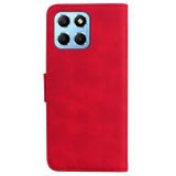 Peňaženkové kožené puzdro Pure Color na Honor X8 5G/X6 – Červená