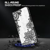 Peňaženkové 3D puzdro na Motorola Moto G13 / G23 / G53 5G - Diagonal Black Flower