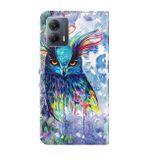 Peňaženkové 3D puzdro na Motorola Moto G13 / G23 / G53 5G - Watercolor Owl