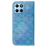 Peňaženkové kožené puzdro Colorful na Honor X8 5G/X6 - Modrá