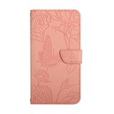 Peňaženkové kožené puzdro Butterfly na Honor Magic5 Lite - Ružová
