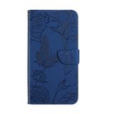 Peňaženkové kožené puzdro Butterfly na Honor Magic5 Lite - Modrá