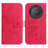 Peňaženkové kožené puzdro Sun Flower na Honor Magic5 Lite - Ružovo červená