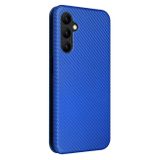 Peňaženkové Carbon puzdro na Samsung Galaxy A24 - Modrá
