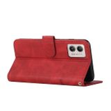 Peňaženkové kožené puzdro Stitching na Motorola Moto G13 / G23 / G53 5G - Červená