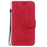 Peňaženkové kožené puzdro Butterfly Rose na Motorola Moto G13 / G23 / G53 5G - Červená