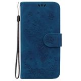 Peňaženkové kožené puzdro Butterfly Rose na Honor X8 5G/X6 - Modrá