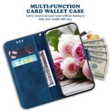 Peňaženkové kožené puzdro Butterfly Rose na Honor X8 5G/X6 - Modrá