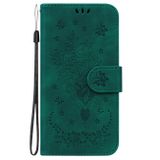 Peňaženkové kožené puzdro Butterfly Rose na Honor X8 5G/X6 - Zelená