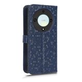 Peňaženkové kožené puzdro Honeycomb na Honor Magic5 Lite - Modrá