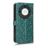 Peňaženkové kožené puzdro Honeycomb na Honor Magic5 Lite - Zelená