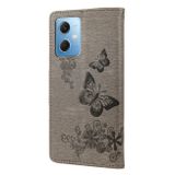 Peňaženkové kožené puzdro Global Butterfly na Xiaomi Redmi Note 12 Pro+ 5G - Sivá