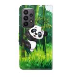 Peňaženkové 3D puzdro na Samsung Galaxy A24 - Panda Climbing Bamboo