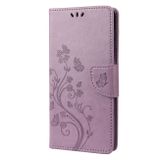 Peňaženkové kožené puzdro Butterfly Flower na Xiaomi Redmi Note 12 Pro+ 5G - Svetlo fialová