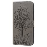 Peňaženkové kožené puzdro TREE &amp; DEER na Samsung Galaxy A34 5G – Šedá