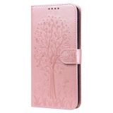 Peňaženkové kožené puzdro TREE &amp; DEER na Samsung Galaxy A34 5G – Ružová