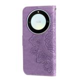 Peňaženkové kožené puzdro 7-petals na Honor Magic5 Lite - Svetlo fialová