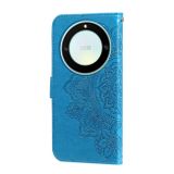 Peňaženkové kožené puzdro 7-petals na Honor Magic5 Lite - Modrá