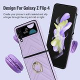 Ring Holder kryt V-shaped na Samsung Galaxy Z Flip4 - Fialová