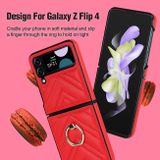 Ring Holder kryt V-shaped na Samsung Galaxy Z Flip4 - Červená