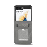 Peňaženkové kožené puzdro LC.IMRRKR Calf na Samsung Galaxy Z Flip 5 - Šedá