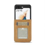 Peňaženkové kožené puzdro LC.IMRRKR Calf na Samsung Galaxy Z Flip 5 - Hnedá