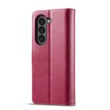 Peňaženkové kožené puzdro LC.IMEEKE Calf na Samsung Galaxy Z Fold5 - Červená