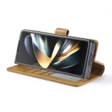 Peňaženkové kožené puzdro LC.IMEEKE Calf na Samsung Galaxy Z Fold5 - Svetlohnedá