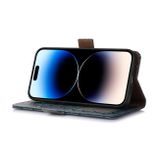 Peňaženkové kožené puzdro Ostrich Pattern na Samsung Galaxy A25 5G - Modrá