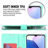 Peňaženkové kožené puzdro GOOSPERY na Samsung Galaxy A14 4G/5G – Mätovo zelená