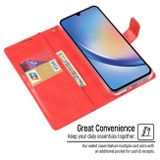Peňaženkové kožené puzdro GOOSPERY na Samsung Galaxy A34 5G – Červená