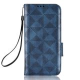 Peňaženkové kožené puzdro Triangle na Honor X8 5G/X6 - Modrá