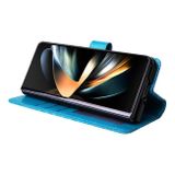 Peňaženkové kožené puzdro Sunflower na Samsung Galaxy Z Fold4 - Modrá