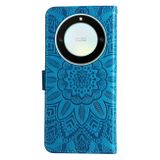 Peňaženkové kožené puzdro Sunflower na Honor Magic5 Lite - Modrá