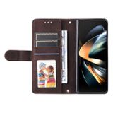 Peňaženkové kožené puzdro Life Tree na Samsung Galaxy Z Fold4 - Hnedá