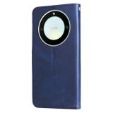 Peňaženkové kožené puzdro Calf Zipper na Honor Magic5 Lite - Modrá