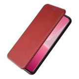 Peňaženkové kožené puzdro CARBON na Xiaomi 13 Lite - Červená