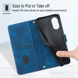 Peňaženkové kožené puzdro Skin-feel na Oppo A58 5G - Modrá
