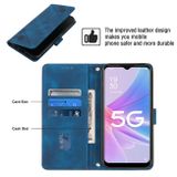 Peňaženkové kožené puzdro Skin-feel na Oppo A58 5G - Modrá