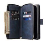 Multifunkčné peňaženkové puzdro ZIPPER na váš Xiaomi Redmi Note 12 5G - Modrá