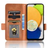 Peňaženkové kožené puzdro SYMMETRICAL na Samsung Galaxy A03 – Hnedá
