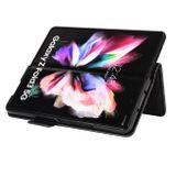 Peňaženkové kožené puzdro Triangle na Samsung Galaxy Z Fold4 - Čierna