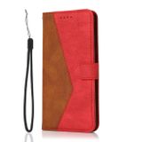 Peňaženkové kožené puzdro Dual Stitching na Xiaomi Redmi Note 12 Pro+ 5G - Hnedo červená