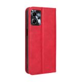 Peňaženkové kožené puzdro Retro na Motorola Moto G13 / G23 / G53 5G - Červená
