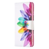 Peňaženkové kožené puzdro Drawing na Samsung Galaxy A24 - Sun Flower
