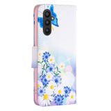 Peňaženkové kožené puzdro Drawing na Samsung Galaxy A24 - Butterfly Love