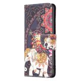 Peňaženkové kožené puzdro Drawing na Xiaomi Redmi Note 12 4G - Flowers Elephant
