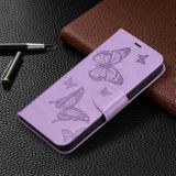 Peňaženkové kožené puzdro Two Butterflies na Samsung Galaxy A24 - Fialová