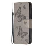 Peňaženkové kožené puzdro Two Butterflies na Samsung Galaxy A24 - Šedá