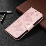 Peňaženkové kožené puzdro Two Butterflies na Samsung Galaxy A24 - Ružové zlato
